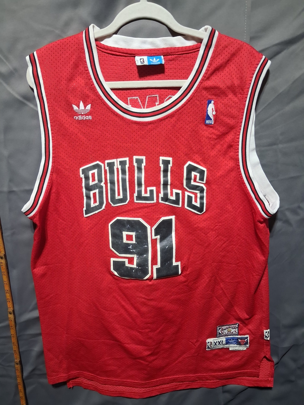 Adidas Chicago Bulls #91 Red NBA Jersey Dennis Rodman